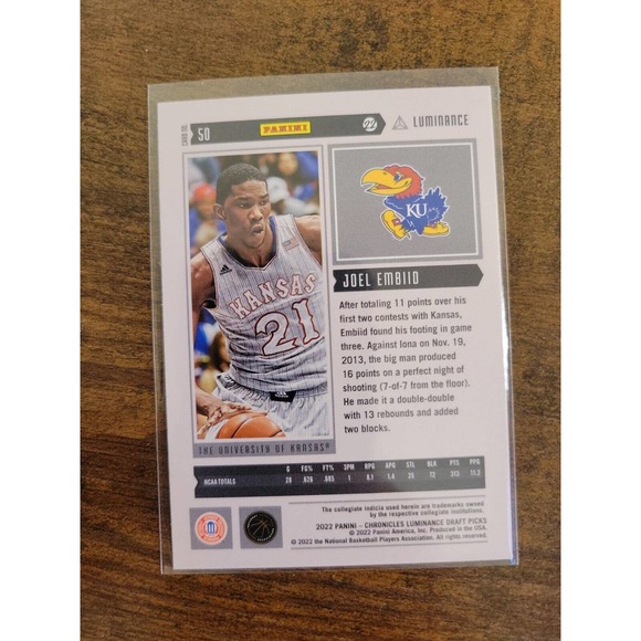 2021-2022 Panini Contenders Draft Picks #50 Joel Embiid - Luminance - NBA - Picture 2 of 2